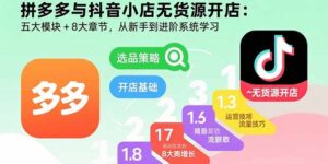 （15805期）拼多多与抖音小店无货源开店：五大模块+8大章节，从新手到进阶系统学习-中创网_分享创业项目_互联网资源