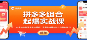 拼多多组合起爆实战课：15大核心打法含截流提价、直通车速爆与防比价盈利技巧-中创网_分享创业项目_互联网资源
