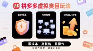 拼多多虚拟类目玩法,长久稳定,可矩阵化,轻松日入多张-中创网_分享创业项目_互联网资源