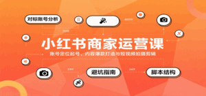 小红书商家运营课，账号定位起号、内容爆款打造与短视频拍摄剪辑-中创网_分享创业项目_互联网资源