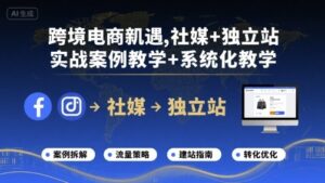 跨境电商新机遇，社媒+独立站，实战案例教学+系统化教学-中创网_分享创业项目_互联网资源