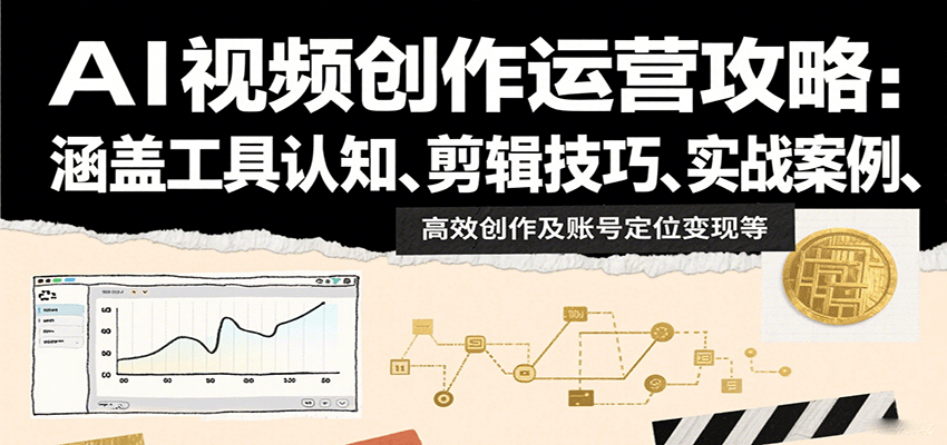 AI视频创作运营攻略：涵盖工具认知、剪辑技巧、实战案例、高效创作及账号定位变现等-中创网_分享创业项目_互联网资源