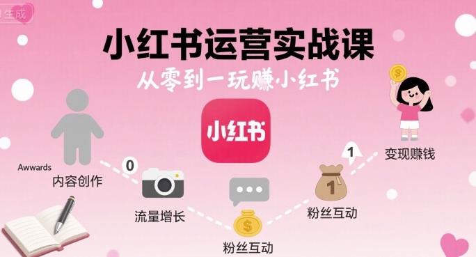 小红书运营实战课，从零到一玩賺小红书-中创网_分享创业项目_互联网资源