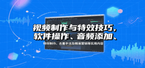 视频制作与特效技巧：软件操作、音频添加、特效制作、去重手法及精准营销等实用内容-中创网_分享创业项目_互联网资源