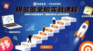 拼多多全阶实战课程，从新手小白到运营高手，海量实战玩法+全年实时更新【2025年9月更新】-中创网_分享创业项目_互联网资源