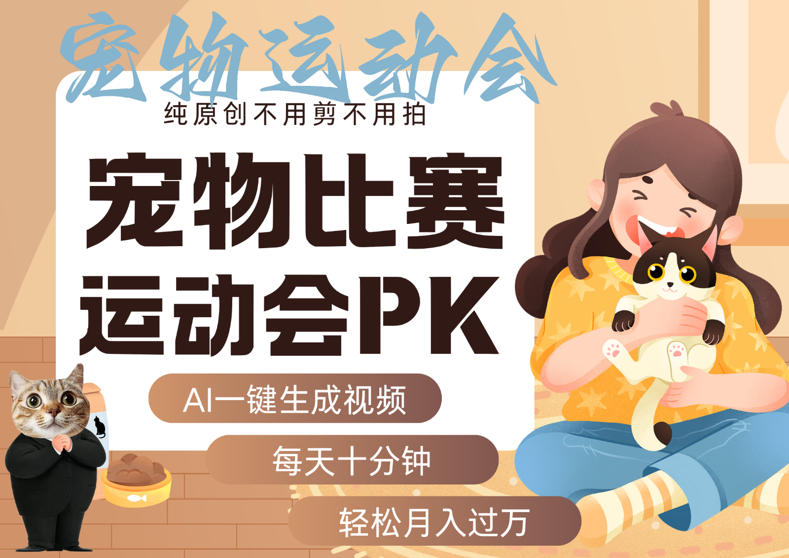 AI萌宠运动员跳水 射击  篮球  足球比赛   每天十分钟 附详细提示词文案库  代替做…-中创网_分享创业项目_互联网资源