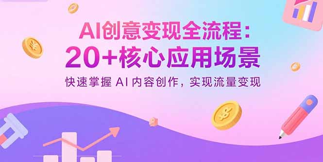 （15915期）AI创意变现全流程：20+核心应用场景，快速掌握AI内容创作，实现流量变现-中创网_分享创业项目_互联网资源