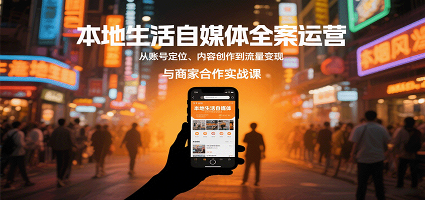 本地生活自媒体全案运营，从账号定位、内容创作到流量变现与商家合作实战课-中创网_分享创业项目_互联网资源