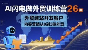 AI闪电做外贸训练营26期，外贸建站开发客户内容营销从0到3做外贸-中创网_分享创业项目_互联网资源