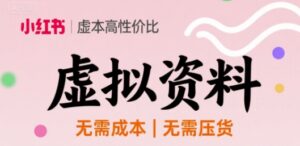 小红书虚拟资料，不需要成本压货，单价9.9-中创网_分享创业项目_互联网资源