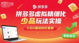 拼多多虚拟精细化少品玩法实操，小白0基础轻松复制-中创网_分享创业项目_互联网资源