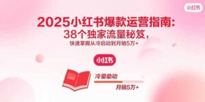 (15946期)2025小红书爆款运营指南:38个独家流量秘笈,快速掌握从冷启动到月销5万+-中创网_分享创业项目_互联网资源