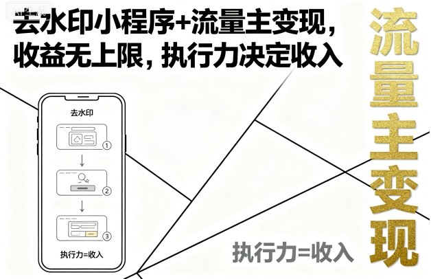 去水印小程序+流量主变现，收益无上限，执行力决定收入-中创网_分享创业项目_互联网资源