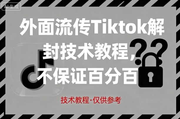 外面流传Tiktok解封技术教程，不保证百分百，具体自测-中创网_分享创业项目_互联网资源