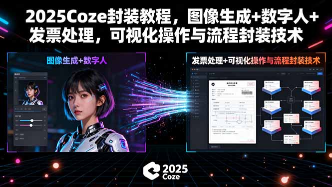 （15980期）2025Coze封装教程，图像生成+数字人+发票处理，可视化操作与流程封装技术-中创网_分享创业项目_互联网资源