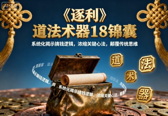 《逐利》道法术器18锦囊，系统化揭示搞钱逻辑，浓缩关键心法，颠覆传统思维-中创网_分享创业项目_互联网资源