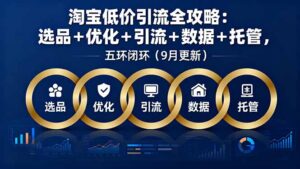 （16009期）淘宝低价引流全攻略：选品＋优化＋引流＋数据＋托管，五环闭环（9月更新）-中创网_分享创业项目_互联网资源