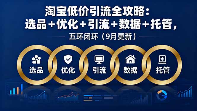 （16009期）淘宝低价引流全攻略：选品＋优化＋引流＋数据＋托管，五环闭环（9月更新）-中创网_分享创业项目_互联网资源