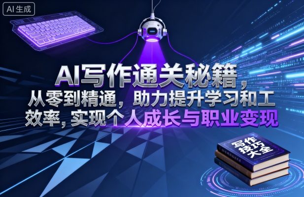 AI写作通关秘籍，从零到精通，助力提升学习和工作效率，实现个人成长与职业变现-中创网_分享创业项目_互联网资源