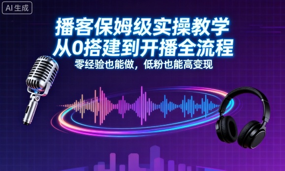 播客保姆级实操教学，从0搭建到开播全流程，零经验也能做，低粉也能高变现-中创网_分享创业项目_互联网资源
