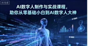 AI数字人制作与实战课程,助你从零基础小白到AI数字人大神-中创网_分享创业项目_互联网资源