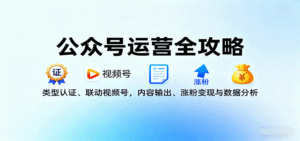 公众号运营全攻略：类型认证、联动视频号，内容输出、涨粉变现与数据分析-中创网_分享创业项目_互联网资源