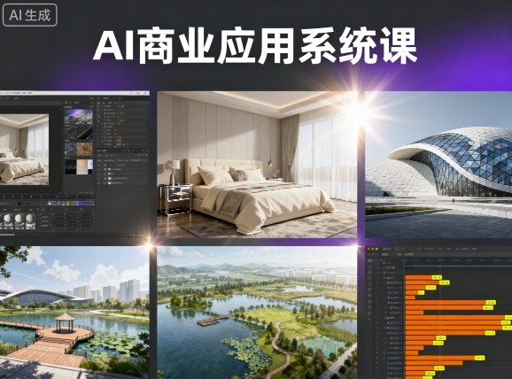 AI商业应用系统课，室内-软装-建筑-景观，智能设计+效果图+动画画实战-中创网_分享创业项目_互联网资源
