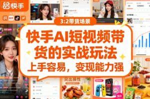 快手ai短视频带货的实战玩法，上手容易，变现能力强-中创网_分享创业项目_互联网资源