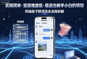 实操简单，变现难度低，最适合新手小白做的项目，每天轻松收入3张，同城搭子群项目全流程拆解-中创网_分享创业项目_互联网资源