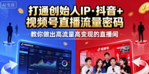 25年直播9-10两期线下课，打通创始人IP，抖音+视频号直播流量密码，教你做出高流量高变现的直播间-中创网_分享创业项目_互联网资源