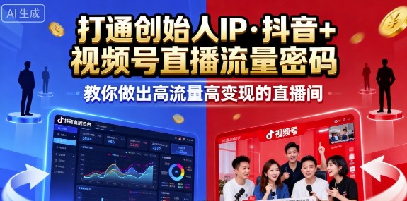 25年直播9-10两期线下课，打通创始人IP，抖音+视频号直播流量密码，教你做出高流量高变现的直播间-中创网_分享创业项目_互联网资源