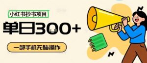 小红书抄书项目，无脑操作，一天3张-中创网_分享创业项目_互联网资源