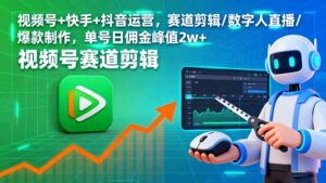 （16055期）视频号+快手+抖音运营，赛道剪辑/数字人直播/爆款制作，单号日佣金峰值2w+-中创网_分享创业项目_互联网资源