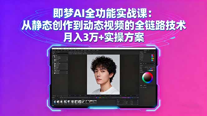 （16053期）即梦AI全功能实战课：从静态创作到动态视频的全链路技术 月入3万+实操方案-中创网_分享创业项目_互联网资源