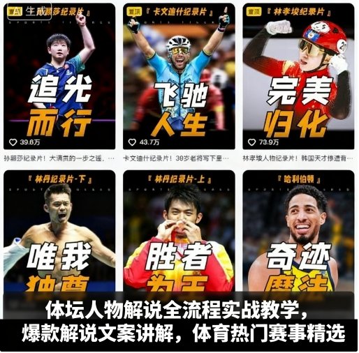 体坛人物解说全流程实战教学，爆款解说文案讲解，体育热门赛事精选-中创网_分享创业项目_互联网资源