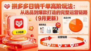 （16100期）拼多多日销千单高阶玩法：从选品到爆款打造的完整运营链路（9月更新）-中创网_分享创业项目_互联网资源