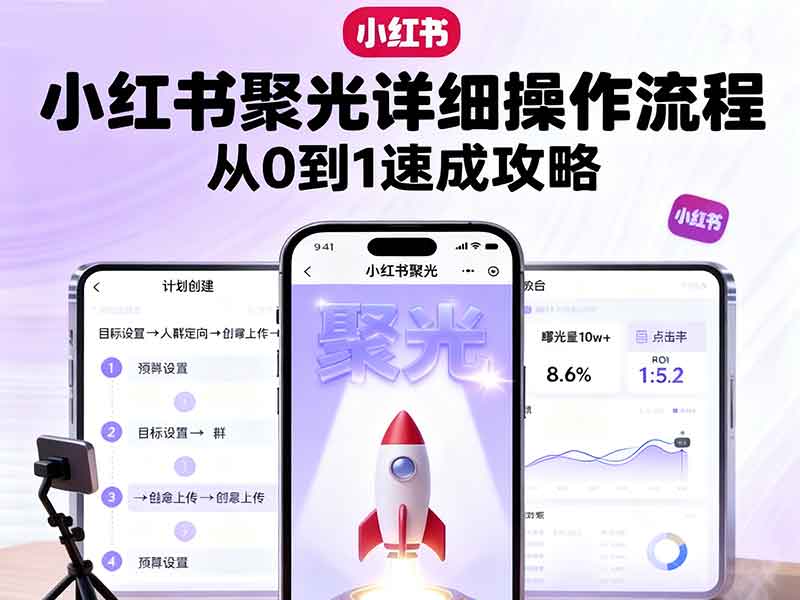 小红书聚光详细操作流程,小红书聚光从0到1速成攻略-中创网_分享创业项目_互联网资源