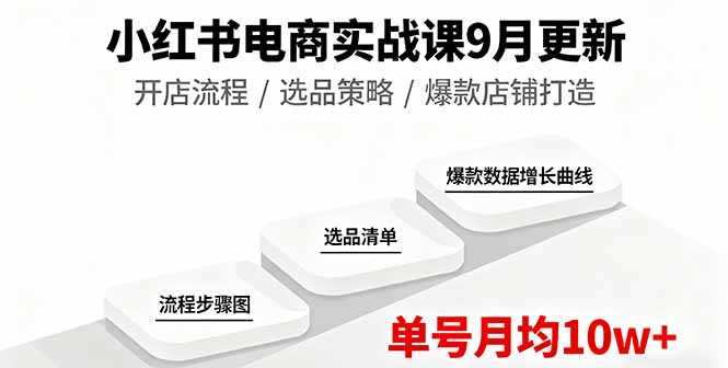 （16120期）小红书电商实战课9月更新，开店流程/选品策略/爆款店铺打造，单号月均10w+-中创网_分享创业项目_互联网资源