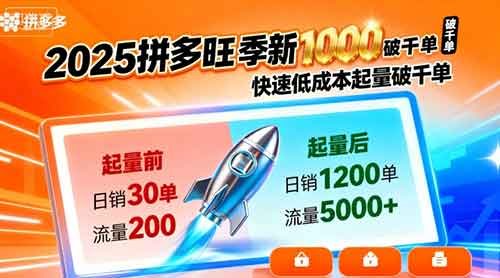2025拼多多旺季新老店铺——快速低成本起量破千单-中创网_分享创业项目_互联网资源