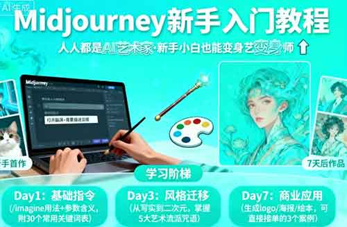 midjourney新手入门教程：人人都是AI艺术家，新手小白也能变身艺术大师-中创网_分享创业项目_互联网资源