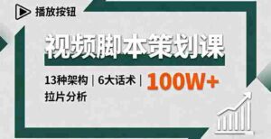 （16137期）视频脚本策划课，13种架构、6大话术、拉片分析，单条播放百万+-中创网_分享创业项目_互联网资源