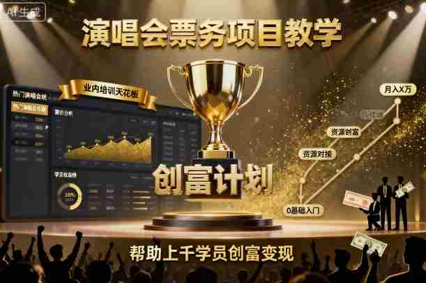 演唱会票务项目教学，业内培训天花板，帮助上千学员创富变现-中创网_分享创业项目_互联网资源