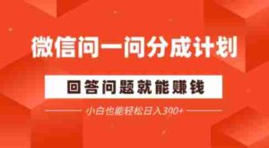 微信问一问分成项目，回答问题就能賺钱，小白也能轻松日入2张-中创网_分享创业项目_互联网资源