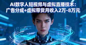 （16148期）AI数字人短视频与虚拟直播技术：广告分成+虚拟带货月收入2万-8万元-中创网_分享创业项目_互联网资源