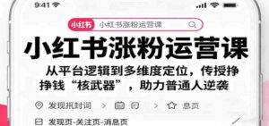 小红书涨粉运营课：从平台逻辑到多维度定位，传授挣钱 “核武器”，助力普通人逆袭-中创网_分享创业项目_互联网资源