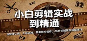 小白剪辑实战到精通，含软件认识、工具运用，各类短片创作，AE特效制作及剪辑技巧-中创网_分享创业项目_互联网资源