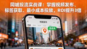 （16172期）同城投流实战课：掌握视频发布、标签获取、最小成本投放，ROI提升3倍-中创网_分享创业项目_互联网资源