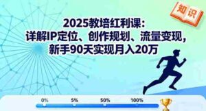 （16178期）2025教培红利课：详解IP定位、创作规划、流量变现，新手90天实现月入20万-中创网_分享创业项目_互联网资源