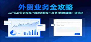 外贸业务全攻略：从产品定位到找客户跟进流程及小红书自媒体赚钱门道揭秘-中创网_分享创业项目_互联网资源