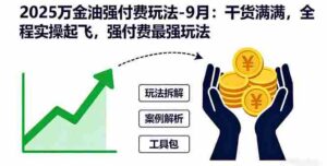 （16202期）2025万金油强付费玩法-9月：干货满满，全程实操起飞，强付费最强玩法-中创网_分享创业项目_互联网资源